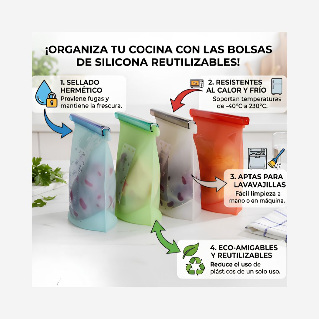 Set de 4 bolsas herméticas con cierre