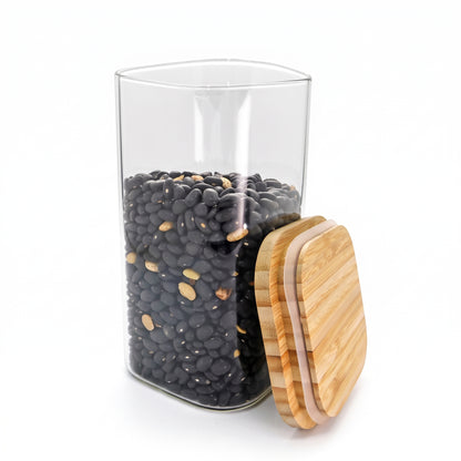 Frasco de Vidrio 1.4 Litros con Tapa de Bambú | Cocina Good & Good