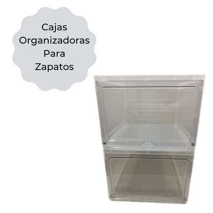 Set 2 cajas organizadoras de zapatos con puerta