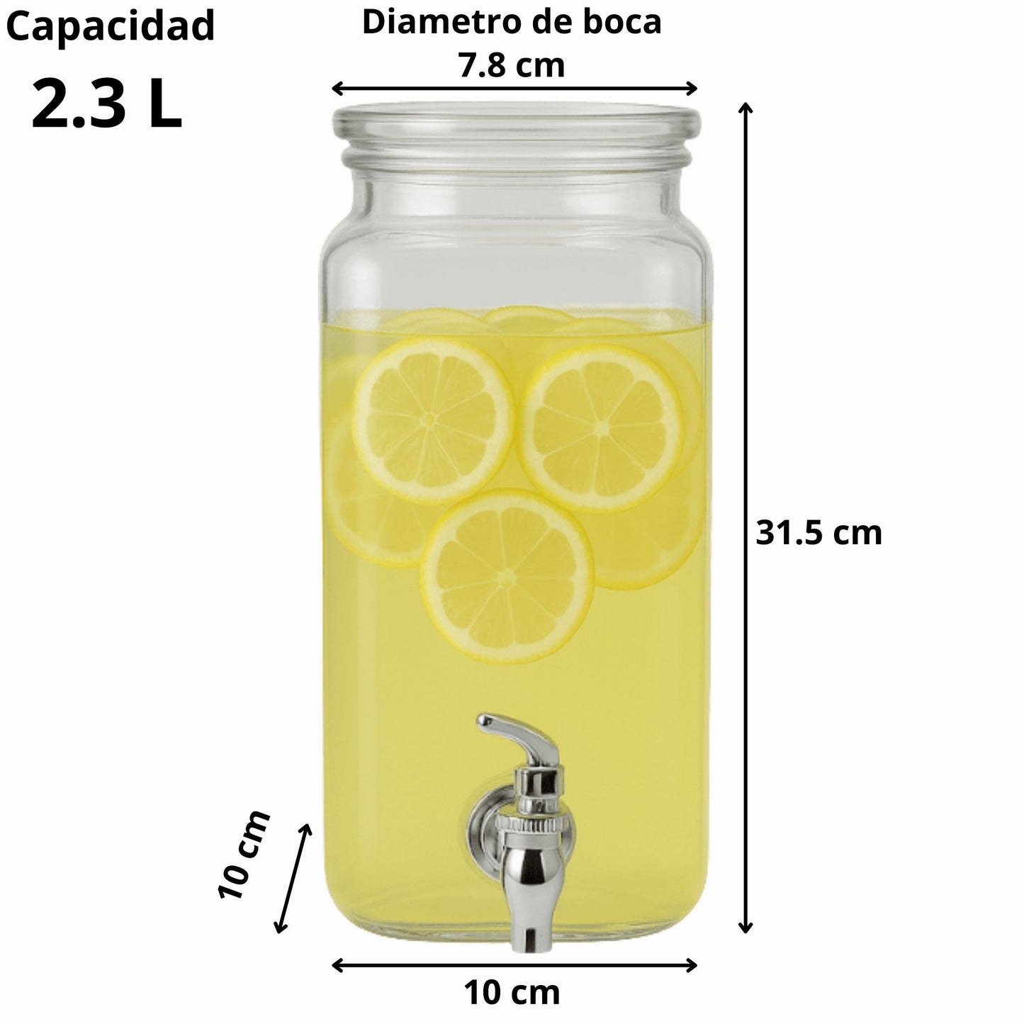 Set De 2 Dispensadores Para Bebidas Con Base De 2.3 L C/u Transparente