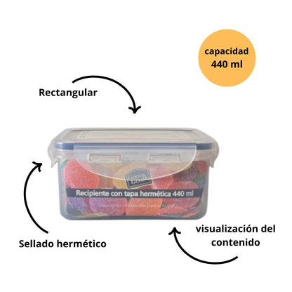 Recipiente Hermético de Plástico 440 ml Good & Good | Contenedor para Alimentos