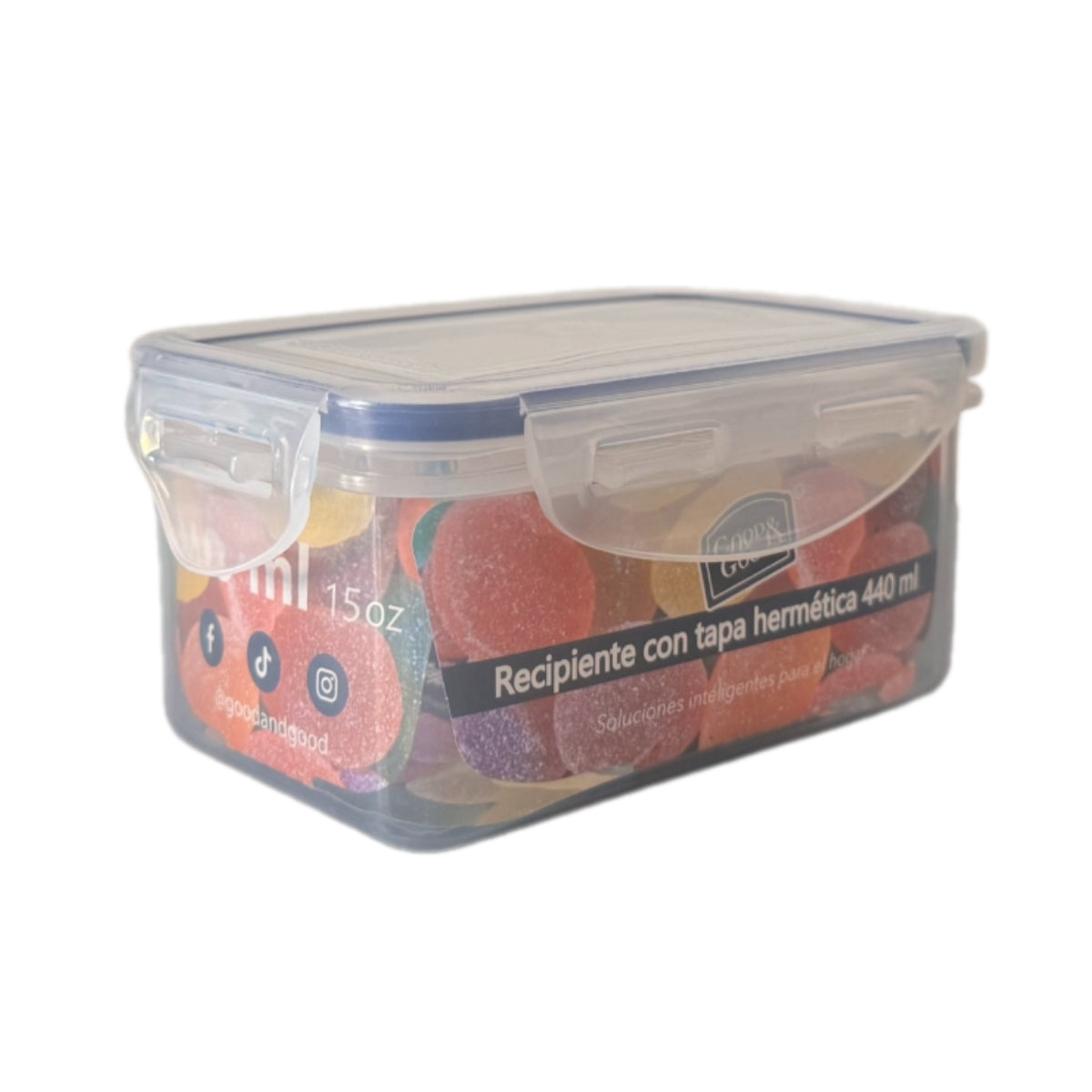 Recipiente Hermético de Plástico 440 ml Good & Good | Contenedor para Alimentos
