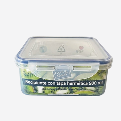 Recipiente Hermético de Plástico 900 ml Good & Good con Tapa de Broches