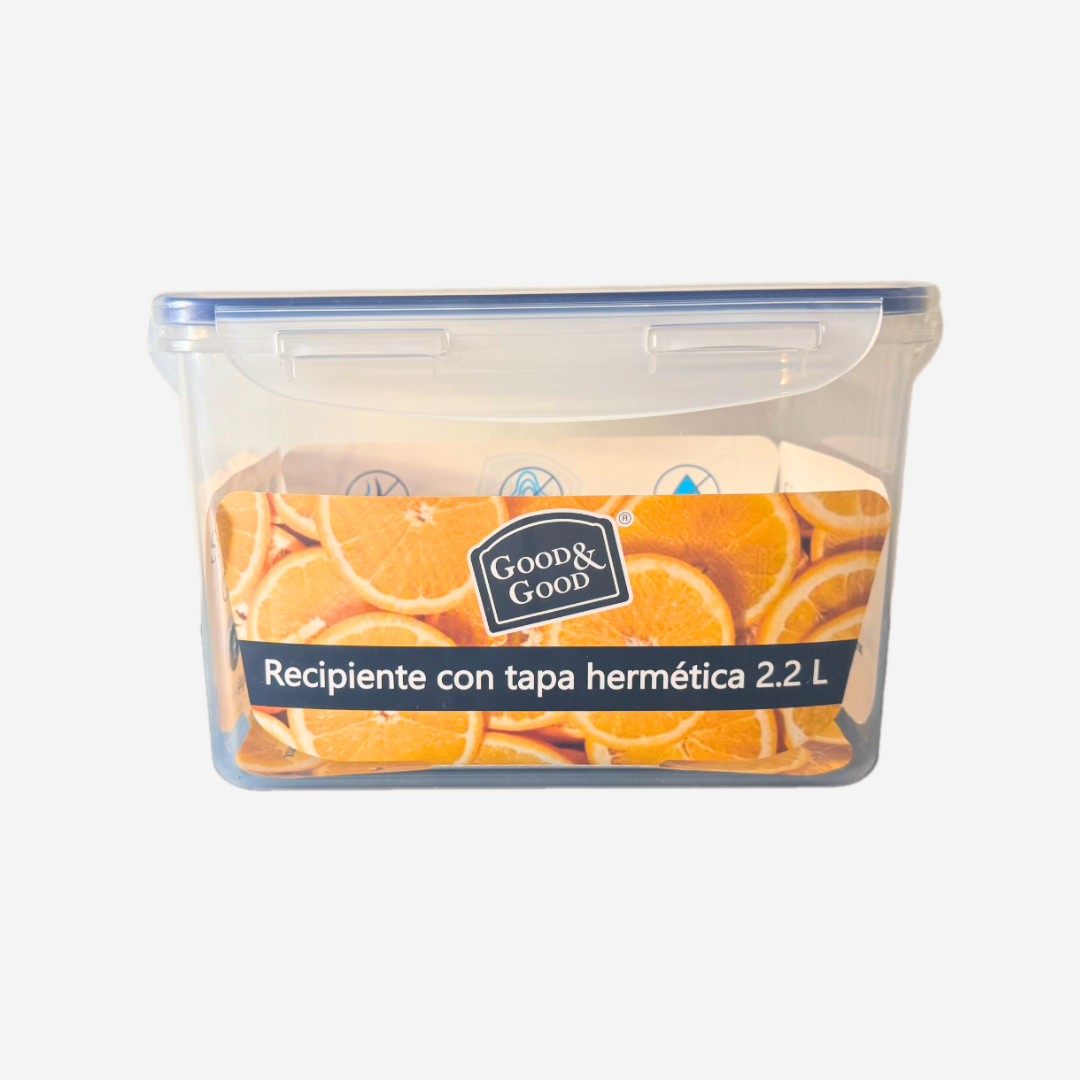 Recipiente con tapa hermética 2.2L