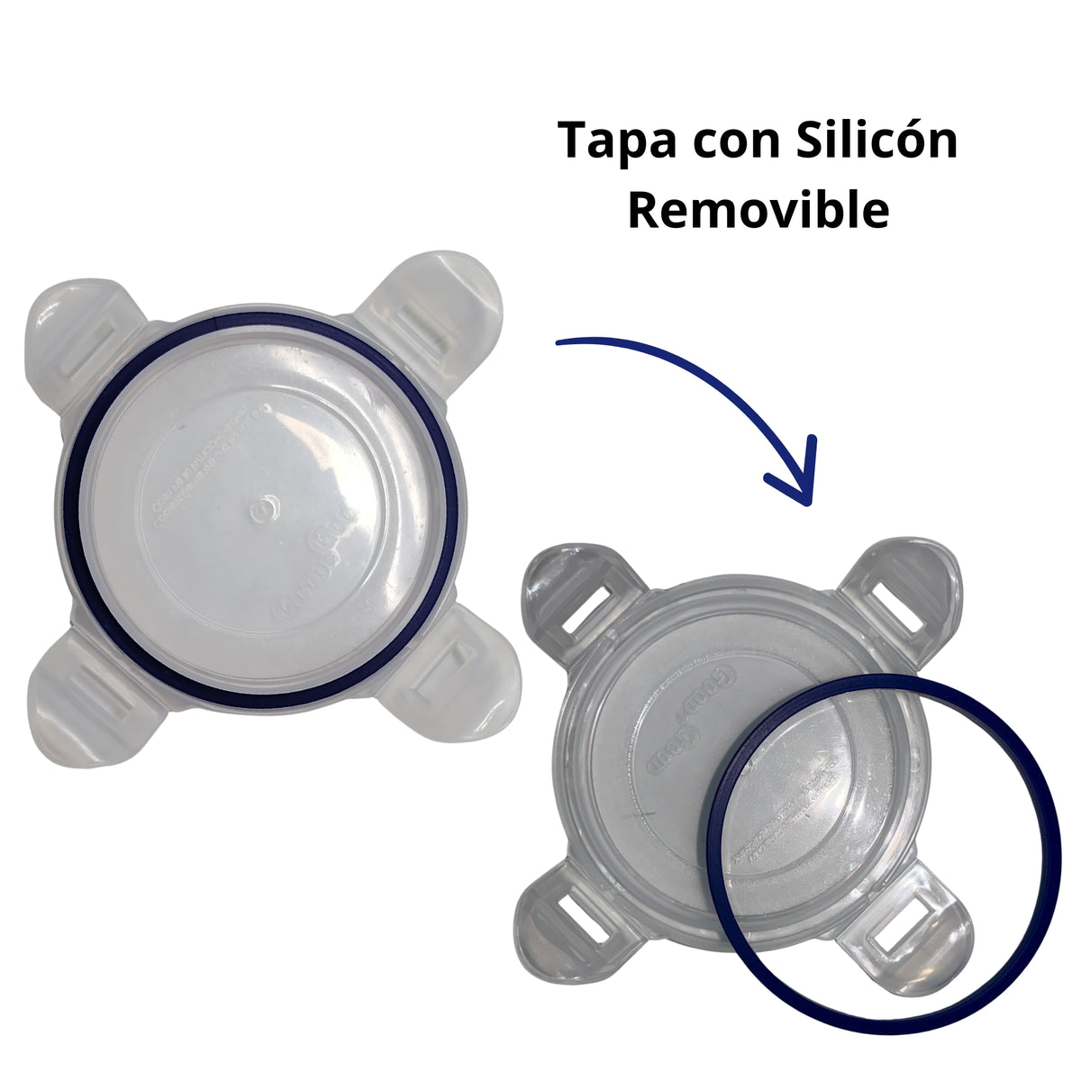 Recipiente Hermético Redondo de Plástico 350 ml Good & Good con Tapa de Broches