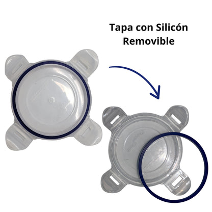 Recipiente Hermético Redondo de Plástico 350 ml Good & Good con Tapa de Broches