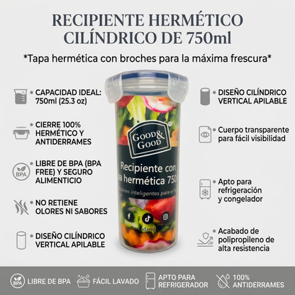 Recipiente Cilíndrico Hermético 750 ml | Good & Good