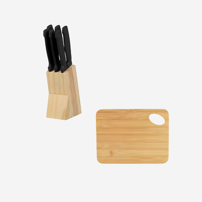 Juego de 6 Cuchillos y Tabla para Picar de Bambú | Good & Good