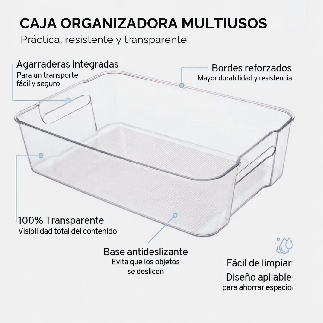 Caja Organizadora Transparente con Asas | Contenedor de Acrílico Good & Good