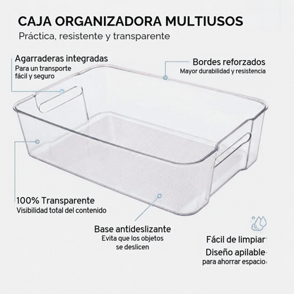 Caja Organizadora Transparente con Asas | Contenedor de Acrílico Good & Good