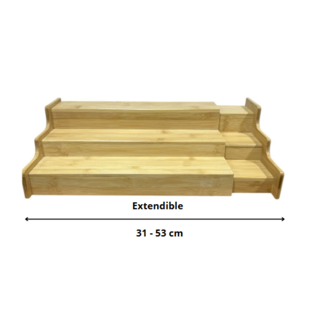 Estante de bambú entendible de 3 niveles