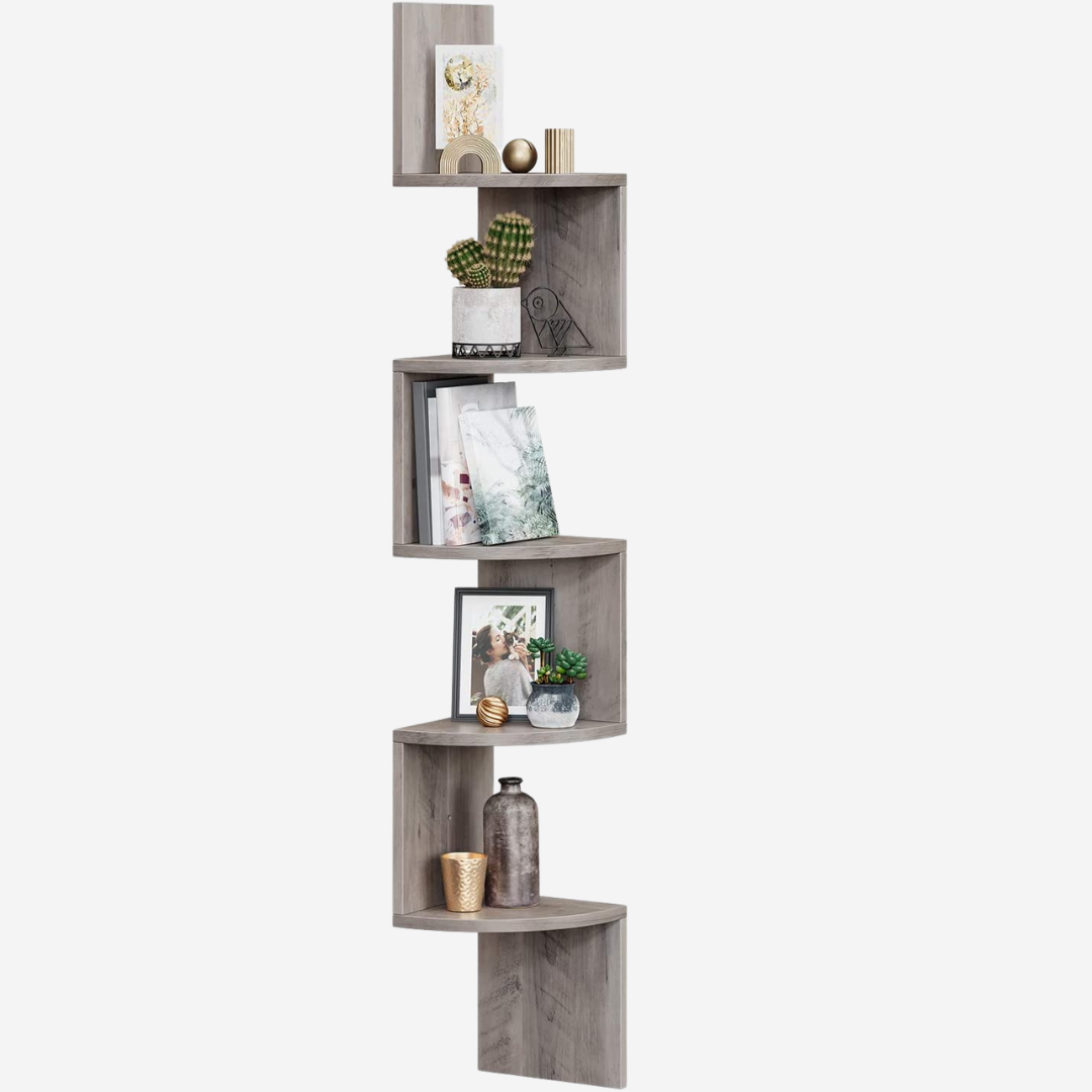 Estante Respisa Esquinero De Pared Zig Zag 5 Niveles