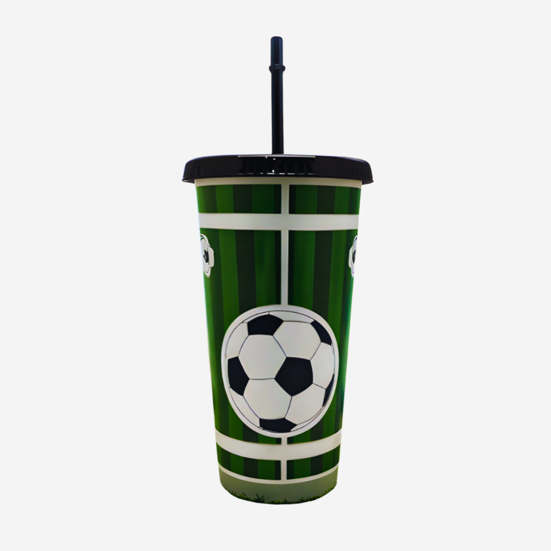 Vaso Venti con Tapa y Popote (700 ml) – Diseño Fútbol