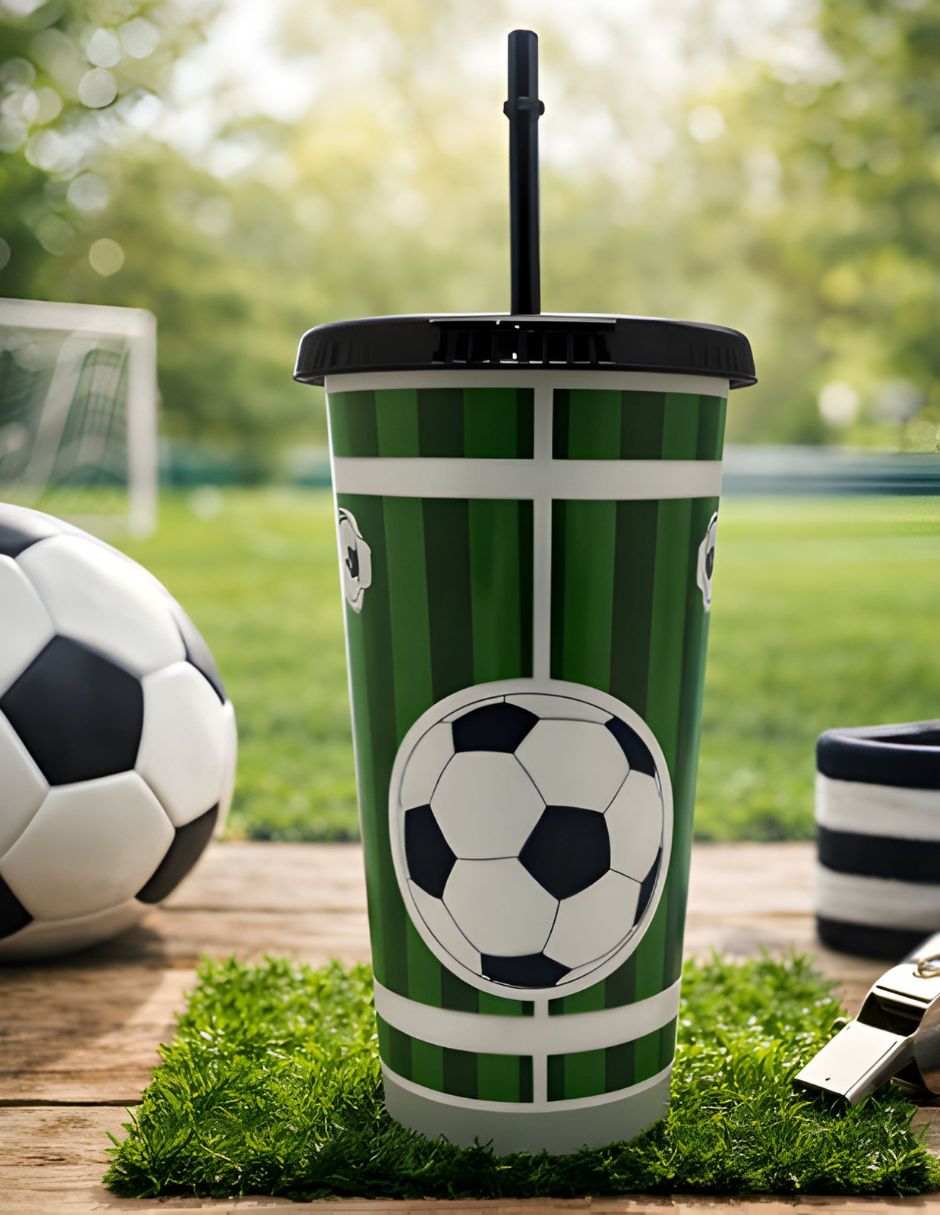 Vaso Venti con Tapa y Popote (700 ml) – Diseño Fútbol