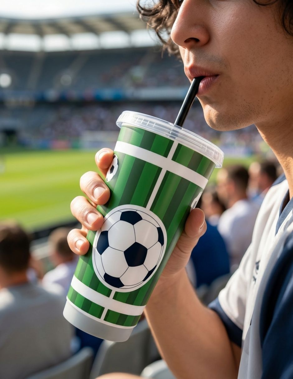 Vaso Venti con Tapa y Popote (700 ml) – Diseño Fútbol
