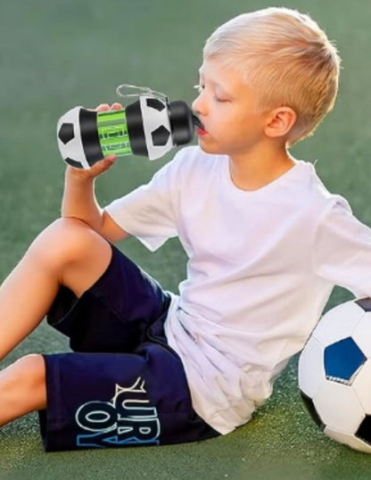 Botella de Agua Plegable de Silicona – Diseño Balón de Fútbol