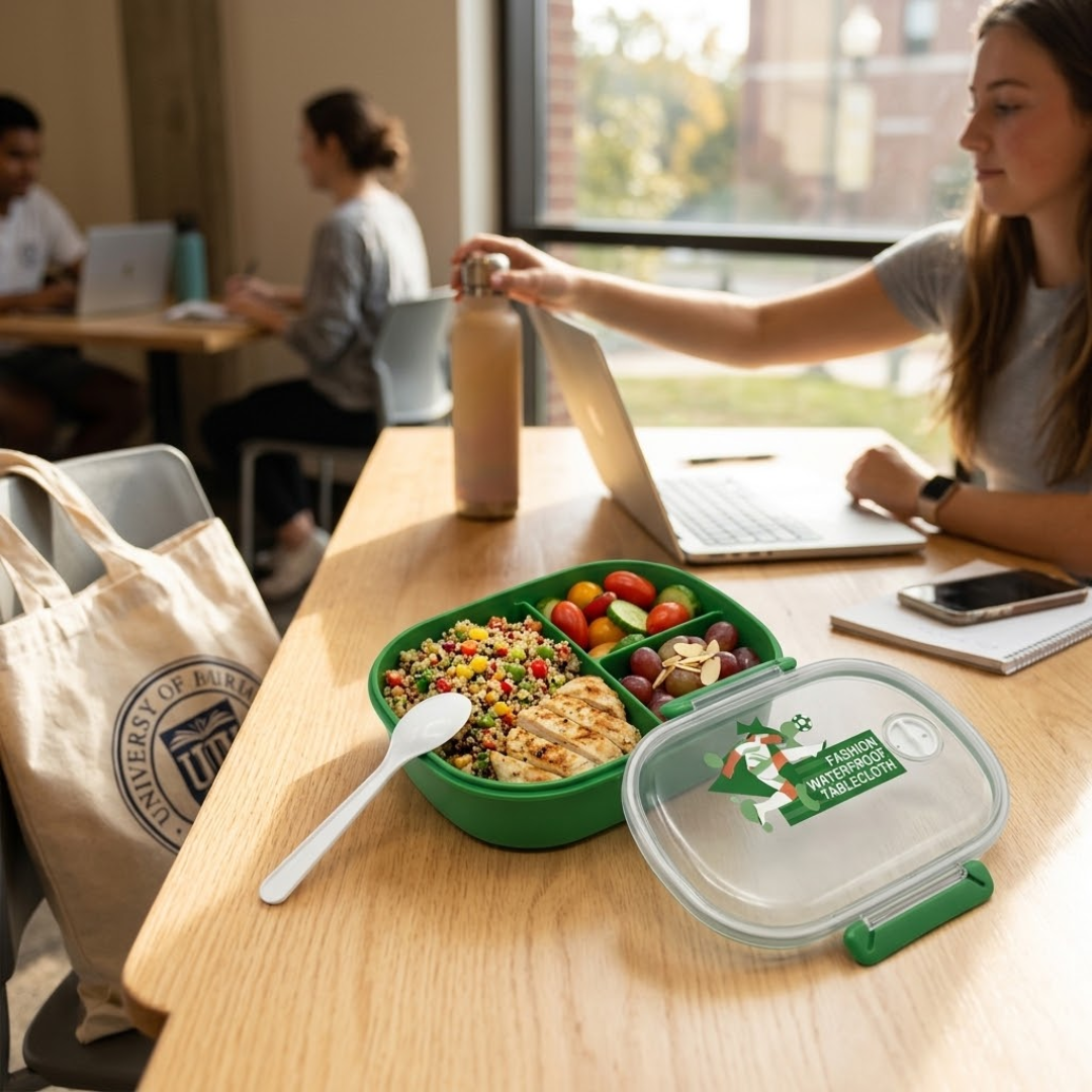 Lonchera Bento Box Hermética Infantil con Compartimentos y Cuchara – Tema Futbol