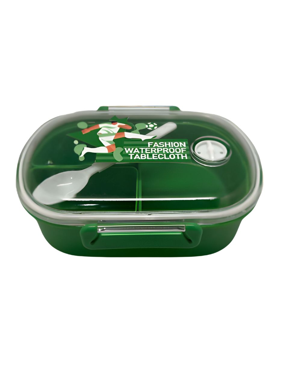Recipiente Box Lunch Hermético de Fútbol con 3 Divisiones