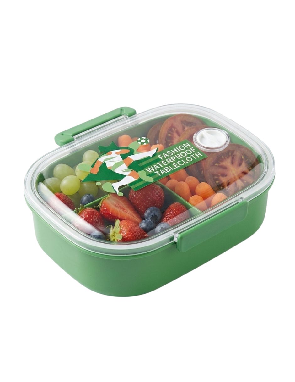 Recipiente Box Lunch Hermético de Fútbol con 3 Divisiones