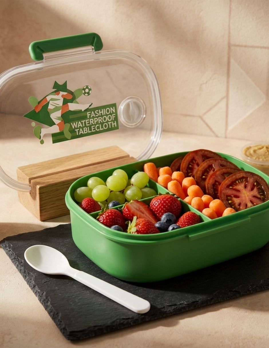 Recipiente Box Lunch Hermético de Fútbol con 3 Divisiones