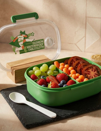 Recipiente Box Lunch Hermético de Fútbol con 3 Divisiones