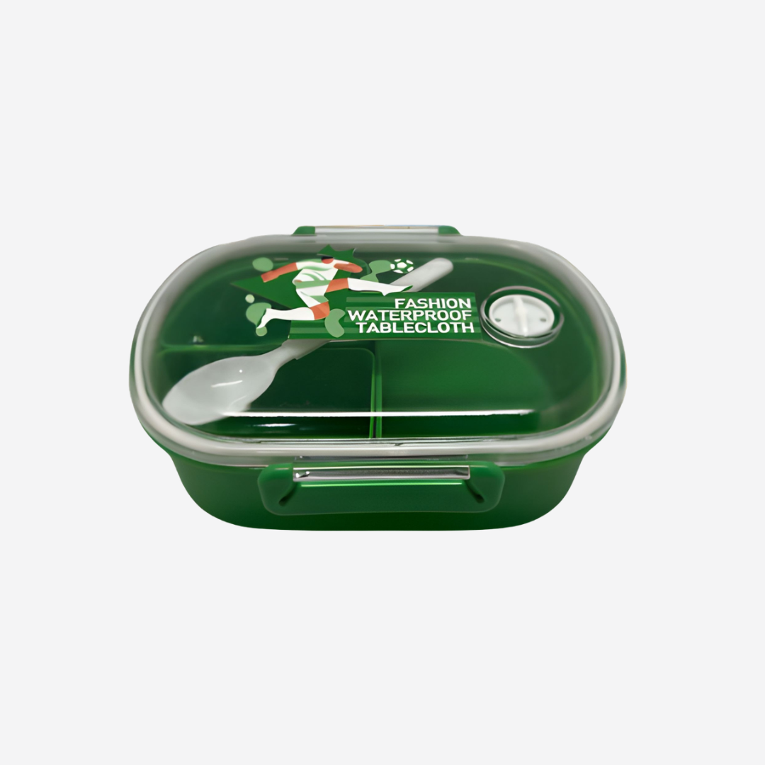 Lonchera Bento Box Hermética Infantil con Compartimentos y Cuchara – Tema Futbol