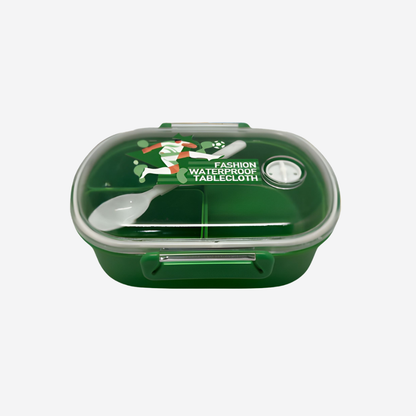 Lonchera Bento Box Hermética Infantil con Compartimentos y Cuchara – Tema Futbol