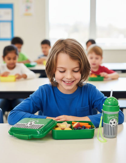 Lunch Box Infantil con Vaso Entrenador – Diseño Fútbol "Future Star"