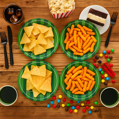 Set de 4 Platos Grandes de Plástico – Diseño Fútbol "Game On"