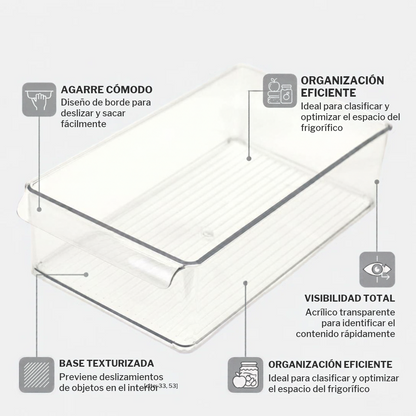 Caja Rectangular Organizadora Multiuso Transparente con Manija Integrada| Good & Good