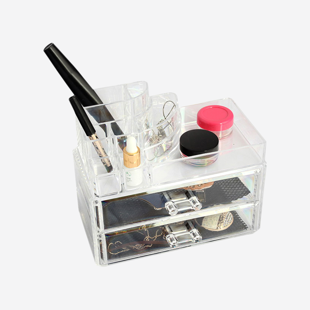 Organizador de maquillaje transparente
