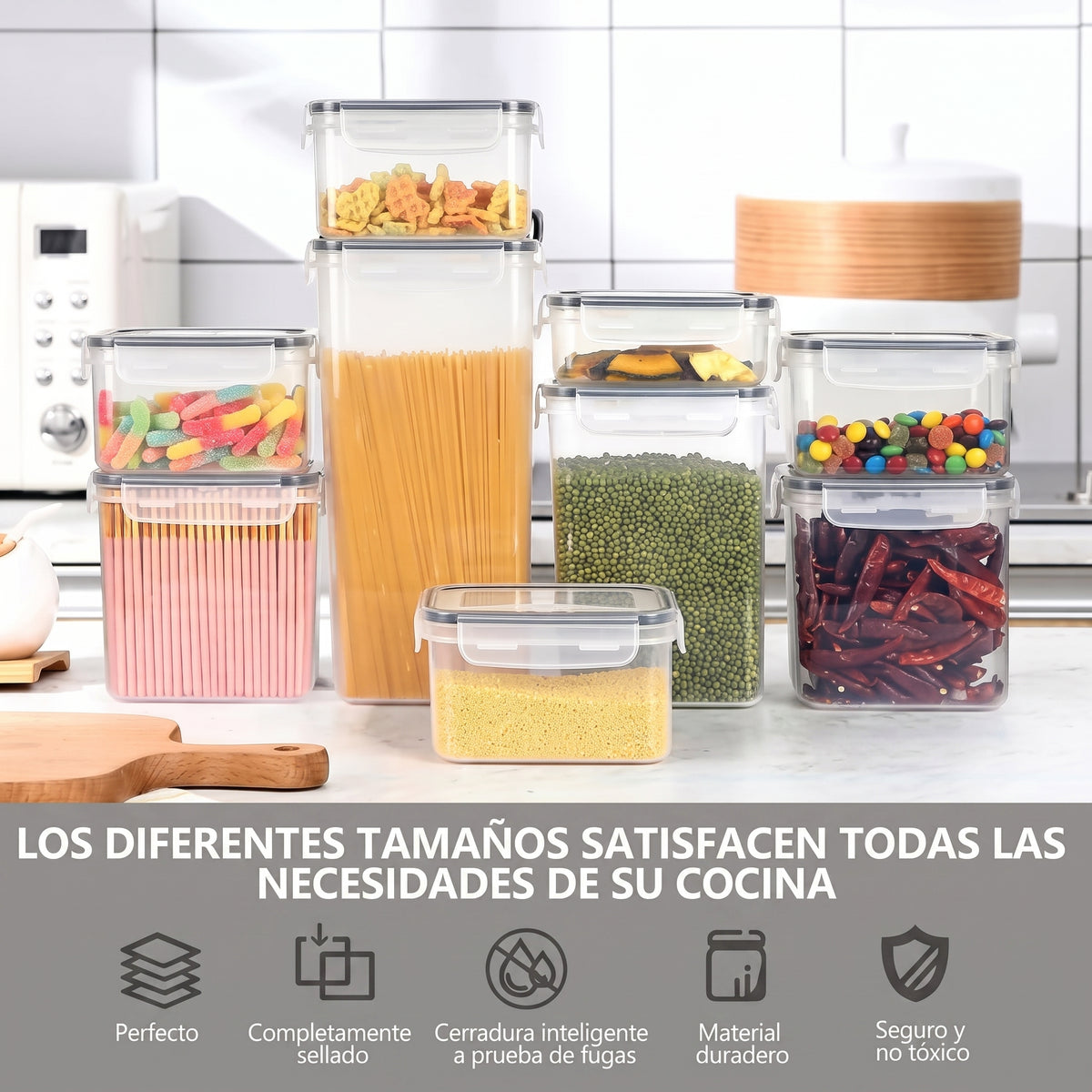 Juego de 24 recipientes con tapa hermética y pizarra
