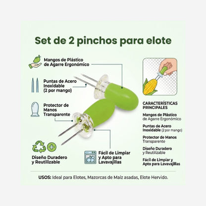 Set de 2 pinchos para elote