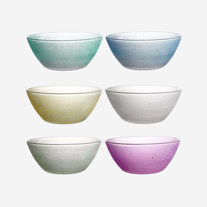 Set de 6 Recipientes de Vidrio de Colores | Bowls Multiusos para Cocina
