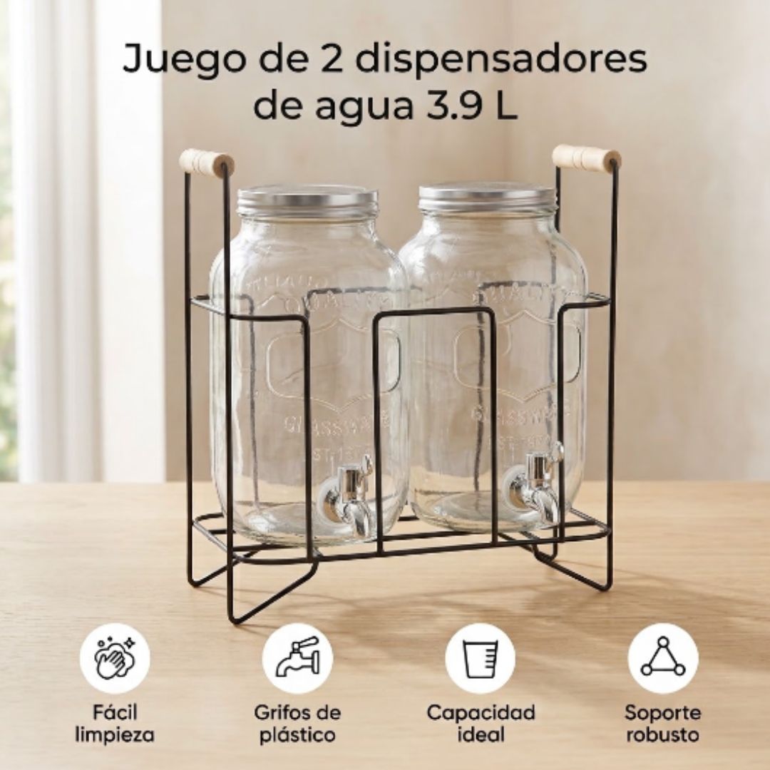 Juego de 2 dispensadores de agua 3.9 L