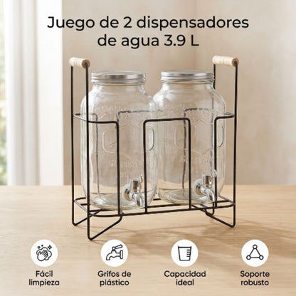 Juego de 2 dispensadores de agua 3.9 L