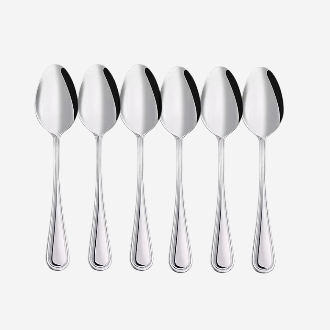 Juego de 6 Cucharas para Sopa de Acero Inoxidable