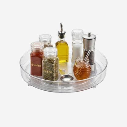 Charola Giratoria Multiusos Transparente (23 cm) - Organizador Lazy Susan