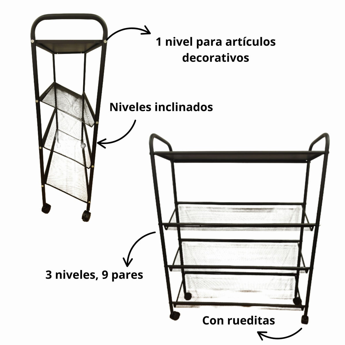 Zapatera Organizadora de 4 Niveles para 9 Pares