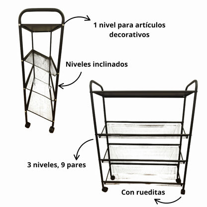 Zapatera Organizadora de 4 Niveles para 9 Pares