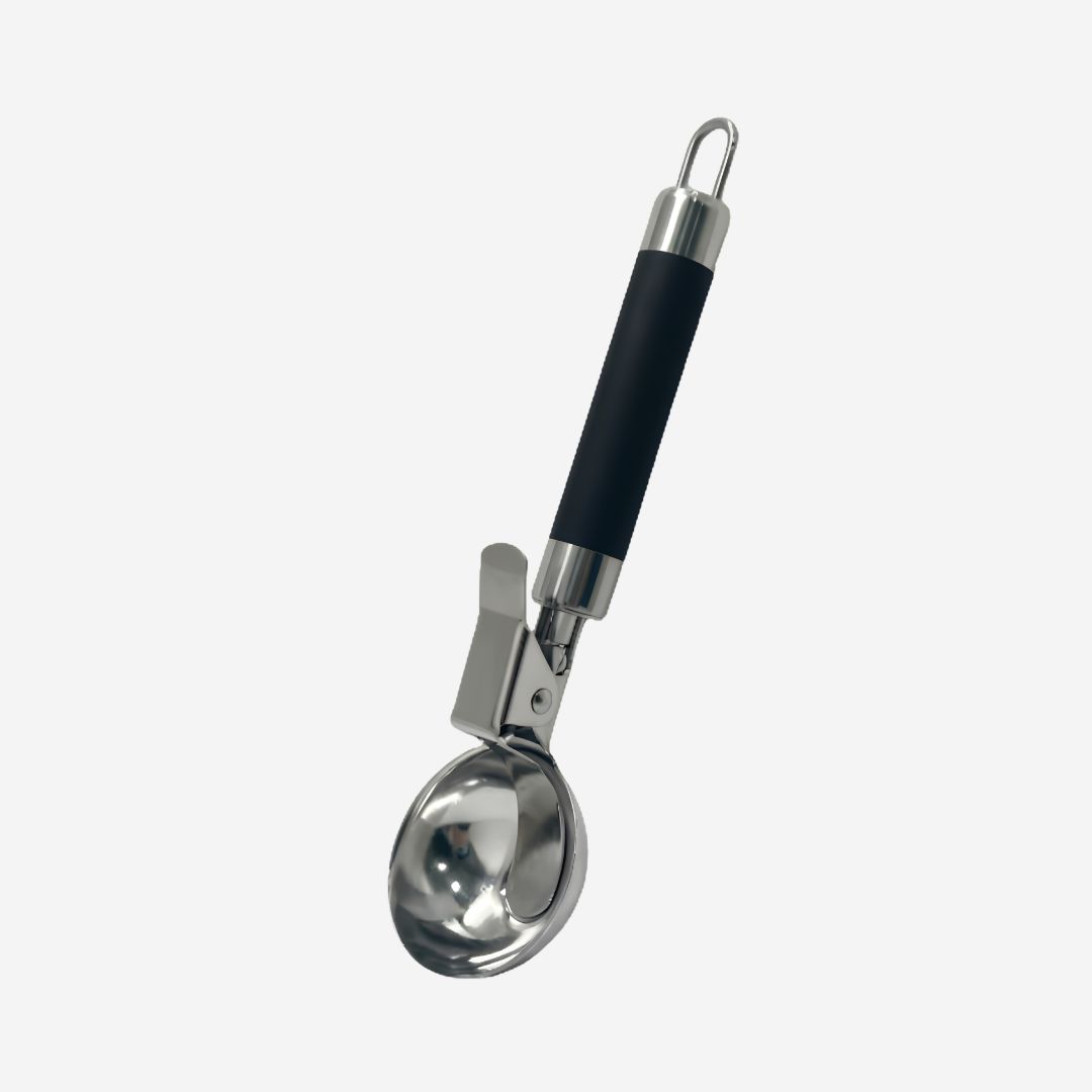 Cuchara para Helado de Acero Inoxidable con Gatillo Expulsor