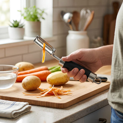Pelador de Acero Inoxidable Multiusos con Mango Ergonómico