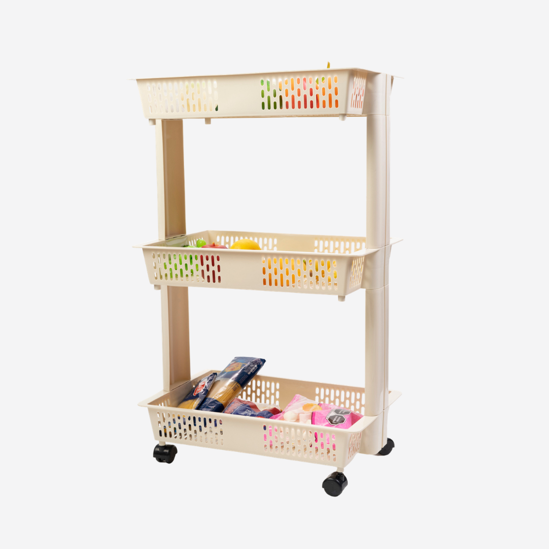 Carrito organizador de 3 niveles con ruedas