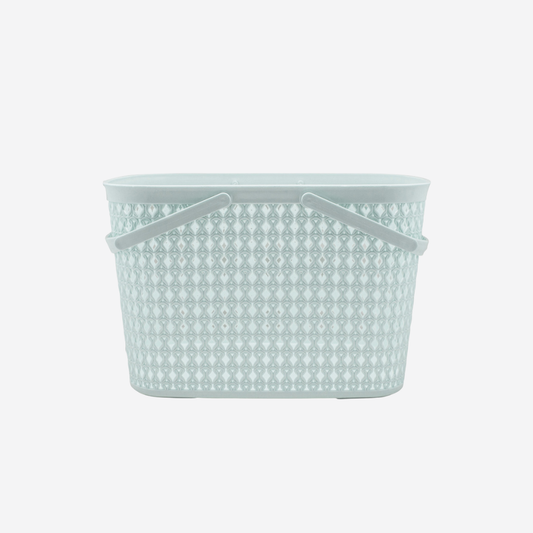 Cesto de Plástico Organizador con Asas Abatibles | Canasta Calada para Baño, Cocina y Hogar