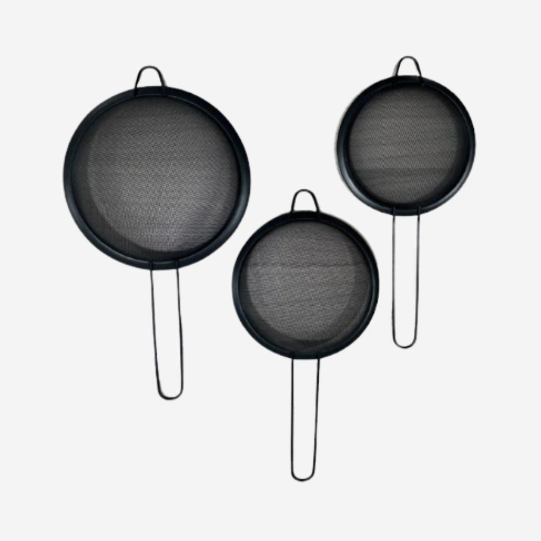 Set de 3 Coladores de Acero Inoxidable – Malla Fina Multiusos