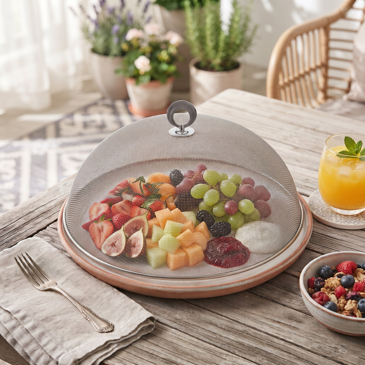 Cubierta Tapa de Malla Metálica para Alimentos 28 cm