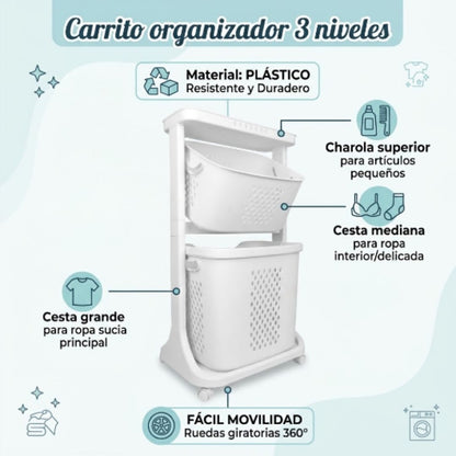 Carrito organizador 3 niveles