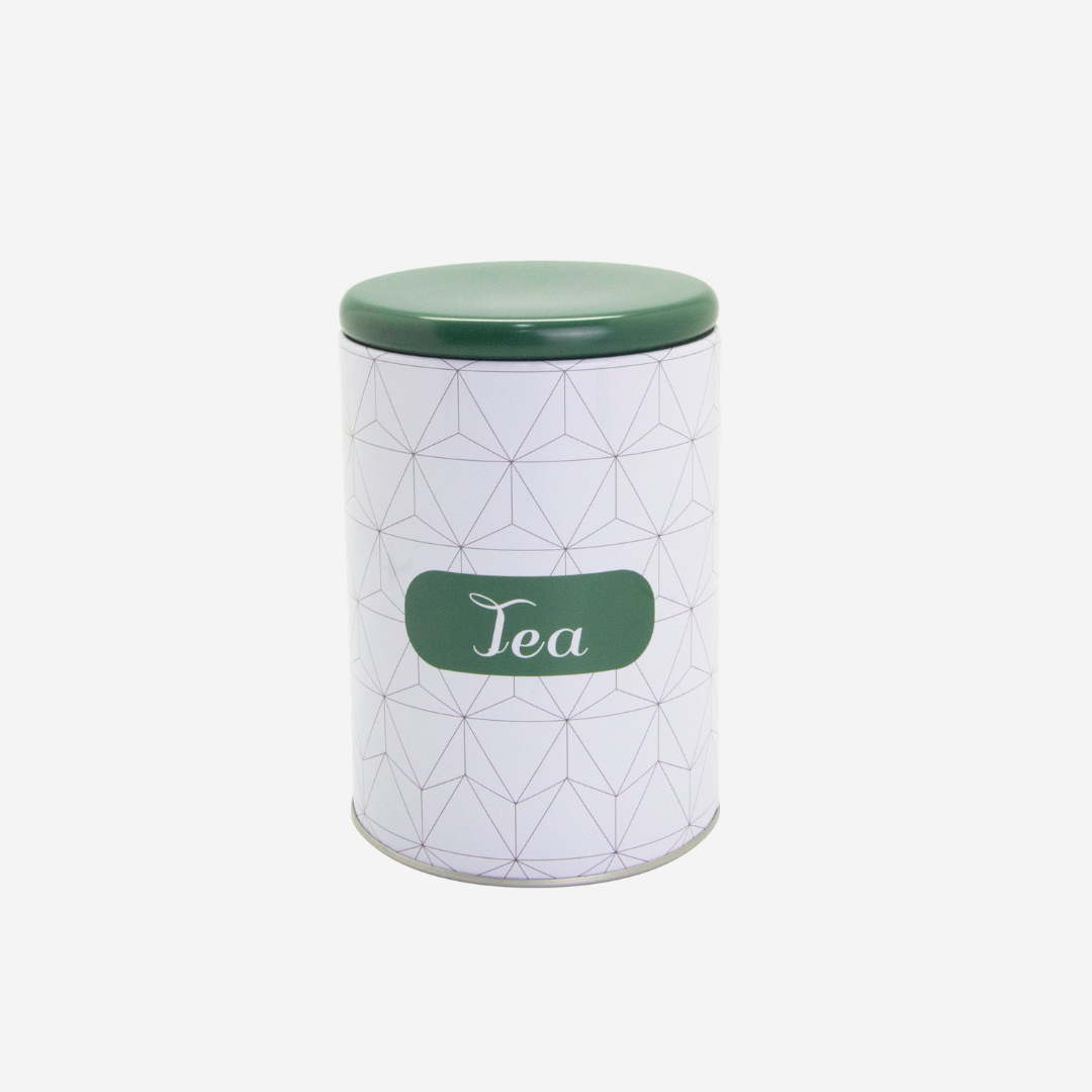 Recipiente de lata con tapa redondo "Tea"