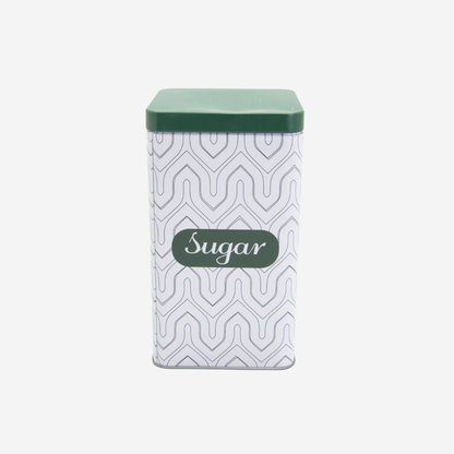 Recipiente rectangular de lata con tapa "Sugar"