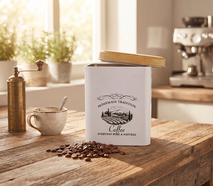 Lata Cuadrada para Café de 500 ml con Tapa